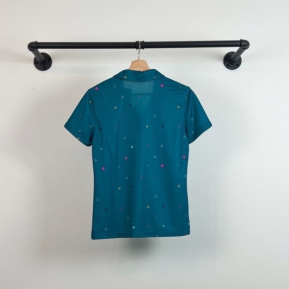 NWT Nike Women's Dri-FIT Victory Printed Golf Polo Bright Spruce/Washed Teal - Picture 5 of 6